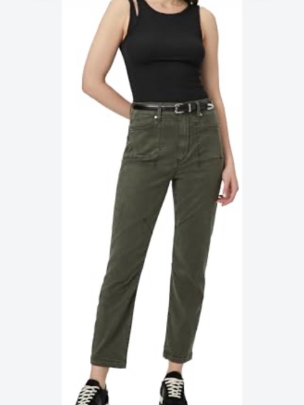 PAIGE Drew Forester Green Straight Leg Pants